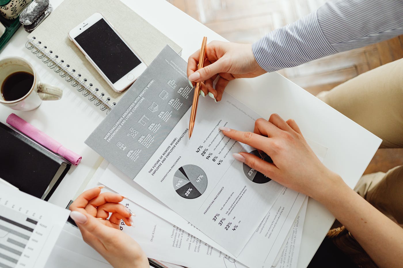 Bureau business avec ordinateur portable et graphiques